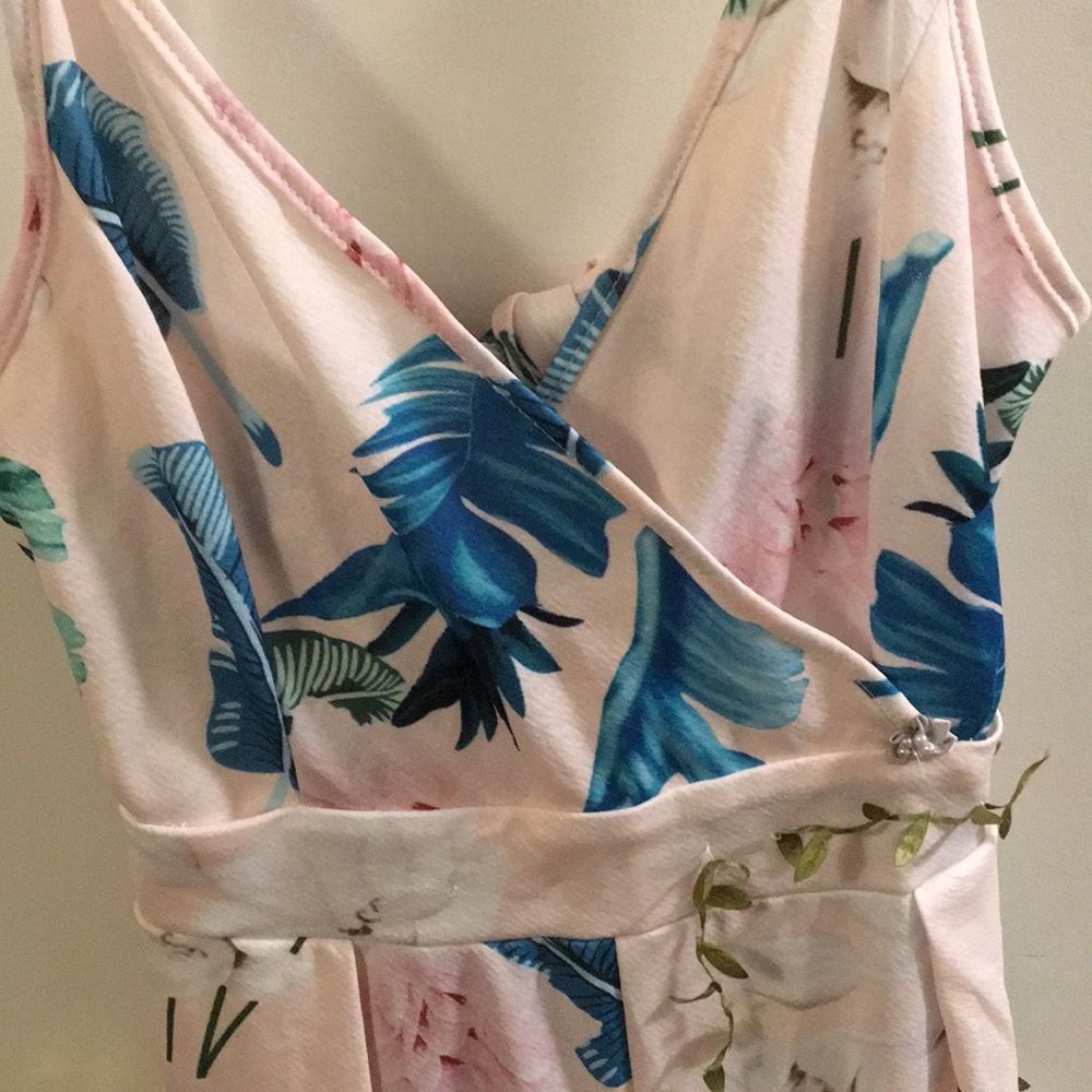 Pink tropical jumpsuit very pretty in medium